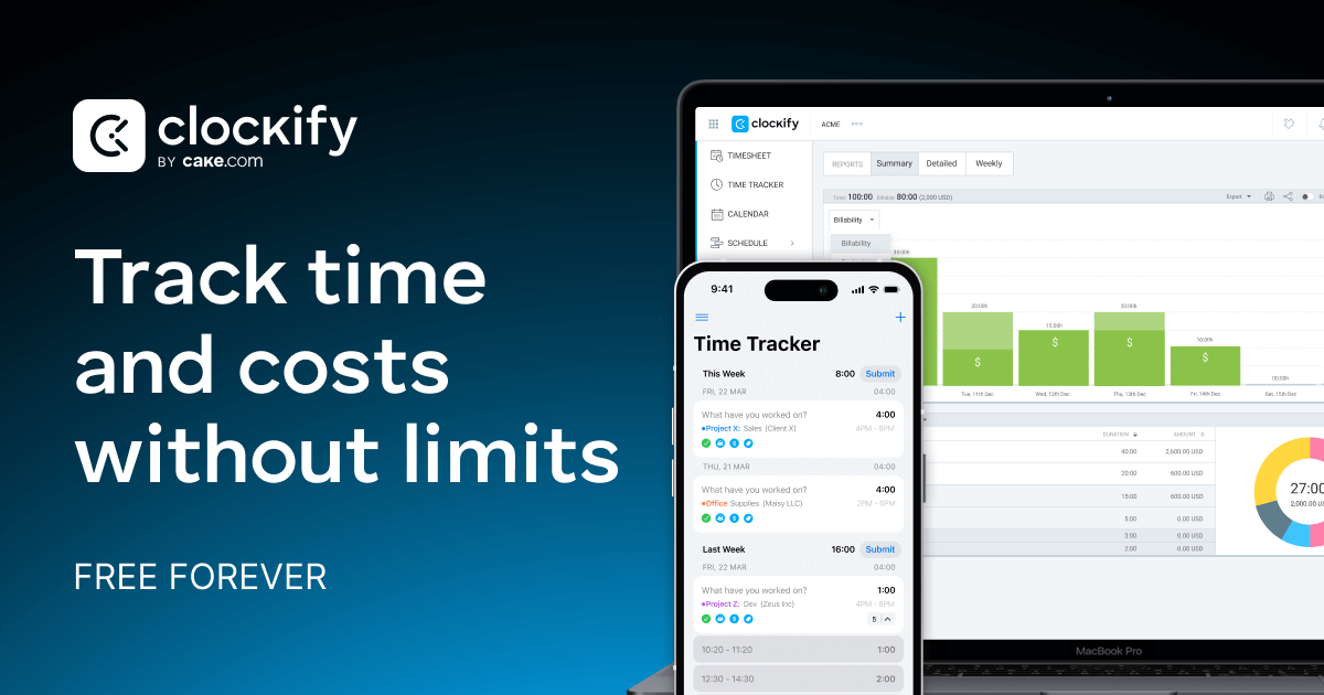 Clockify time tracking software